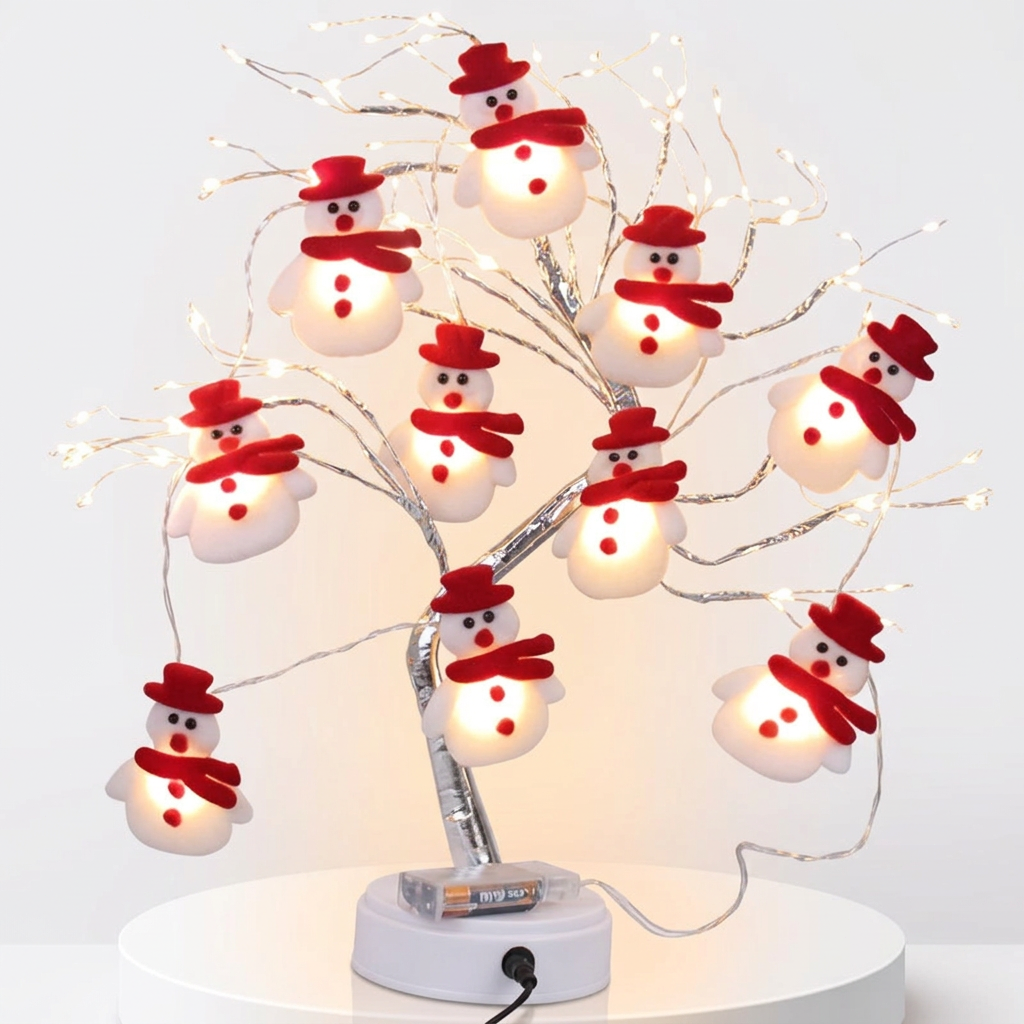 Trendbay LED Christmas Snowman String Lights 3m Plush Snowman Fairy