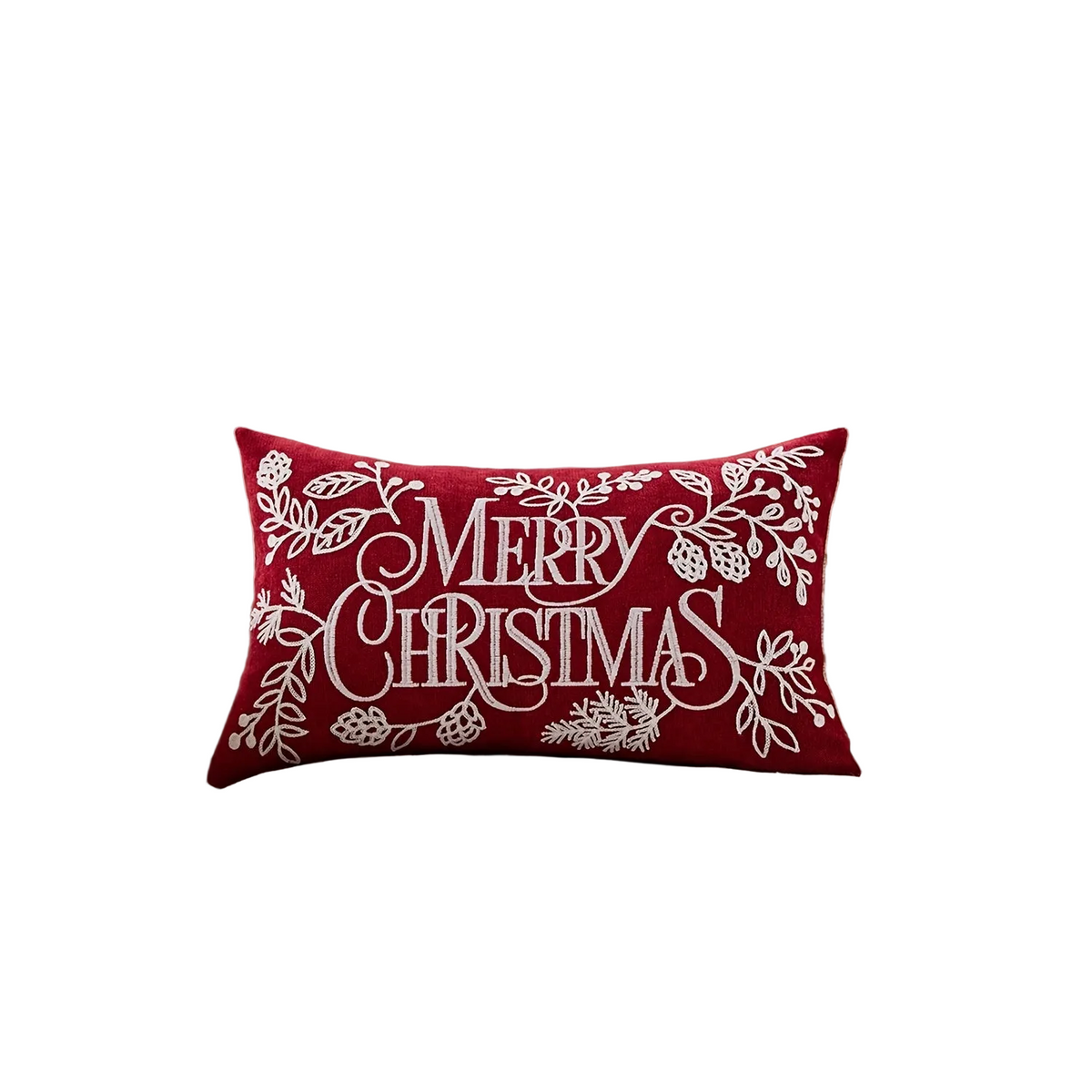 Trendbay Chenille Christmas Pillowcase – Embroidered “Merry Christmas”