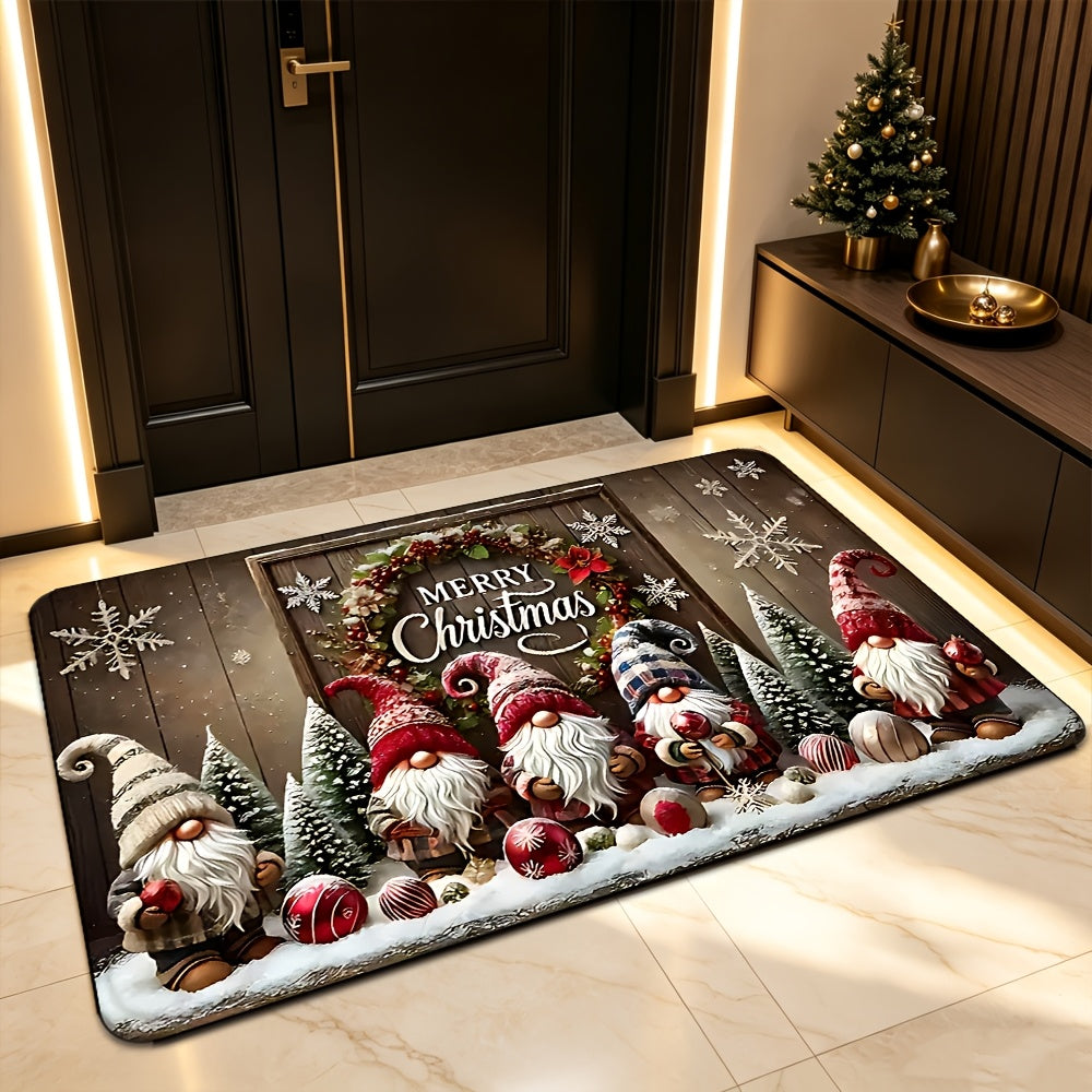 Trendbay Santa Claus Christmas Doormat Non-Slip Machine-Washable