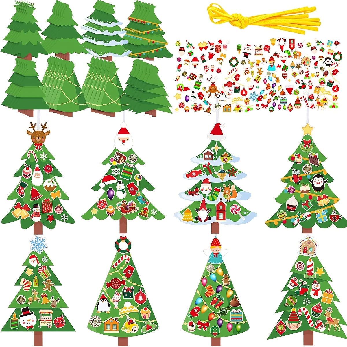 Trendbay Christmas Tree Craft Kit for Kids DIY Holiday Art 8-Set