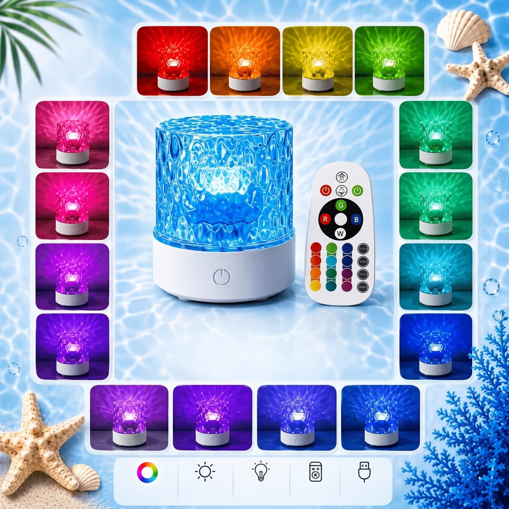 Trendbay RGB Water Ripple Night Light with Remote Control