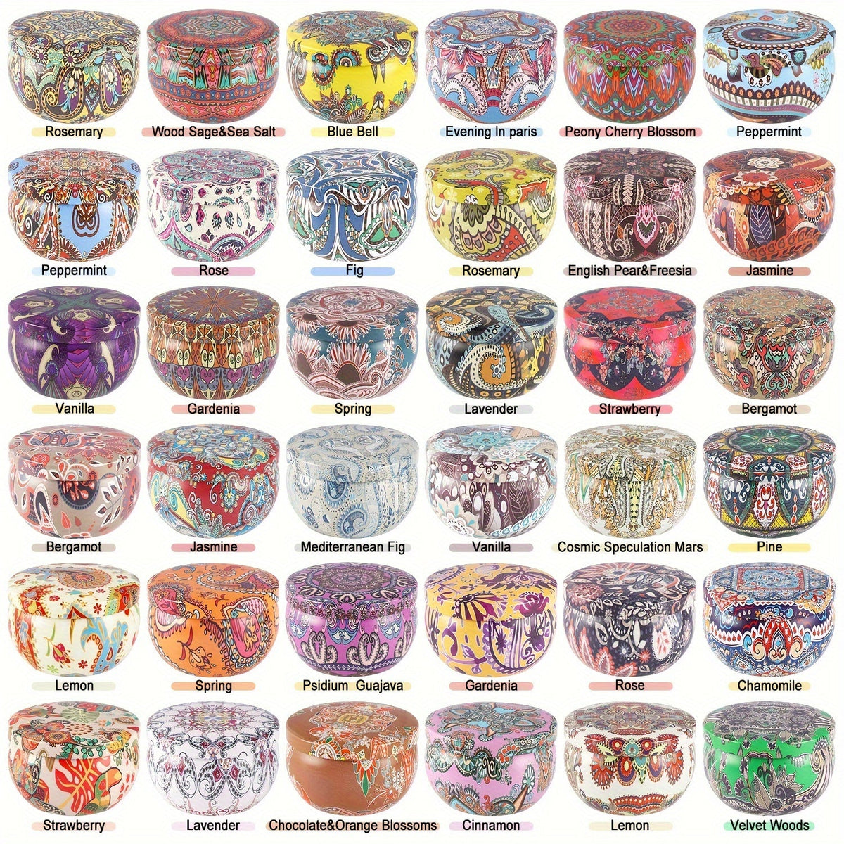 Trendbay 36pcs Soy Wax Scented Candle Gift Set 2.5 oz