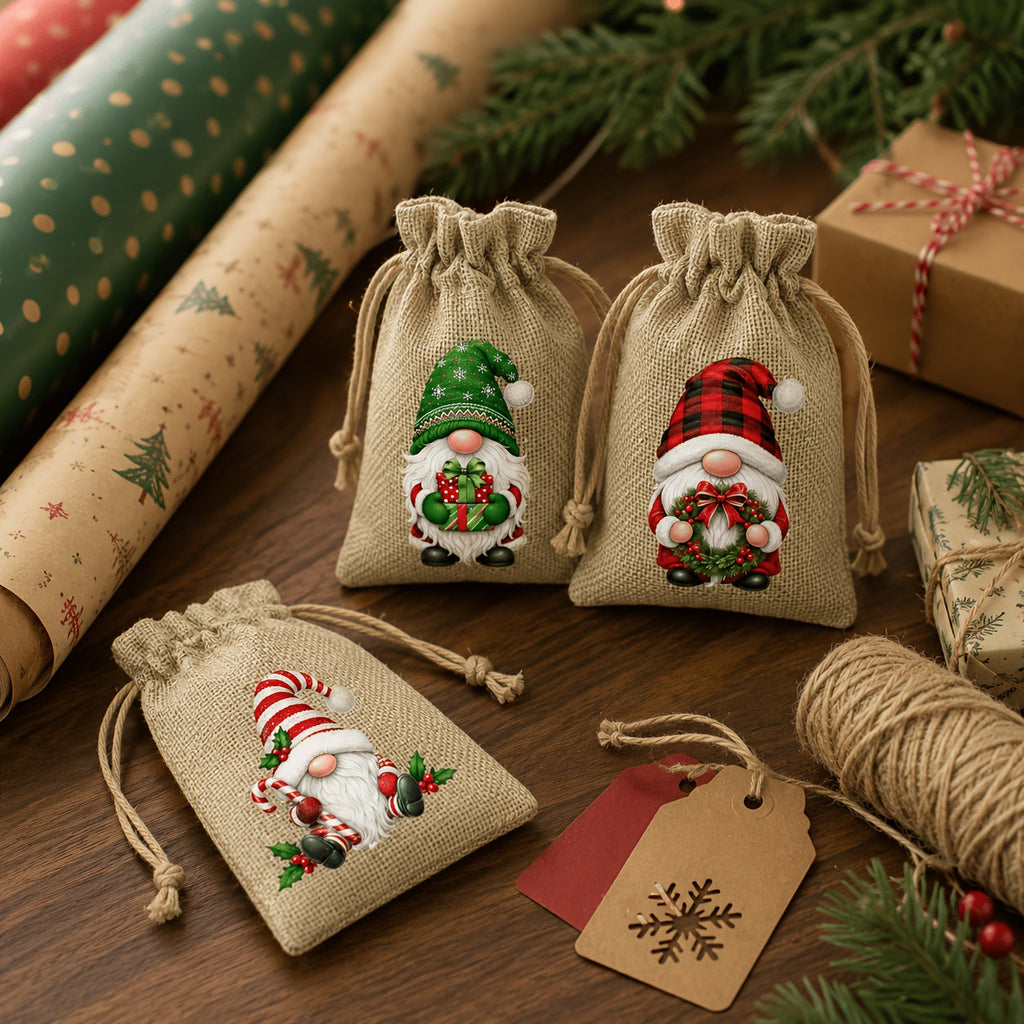 Trendbay 12pcs Christmas Gift Bags 3.94×5.51 In Drawstring Pouche
