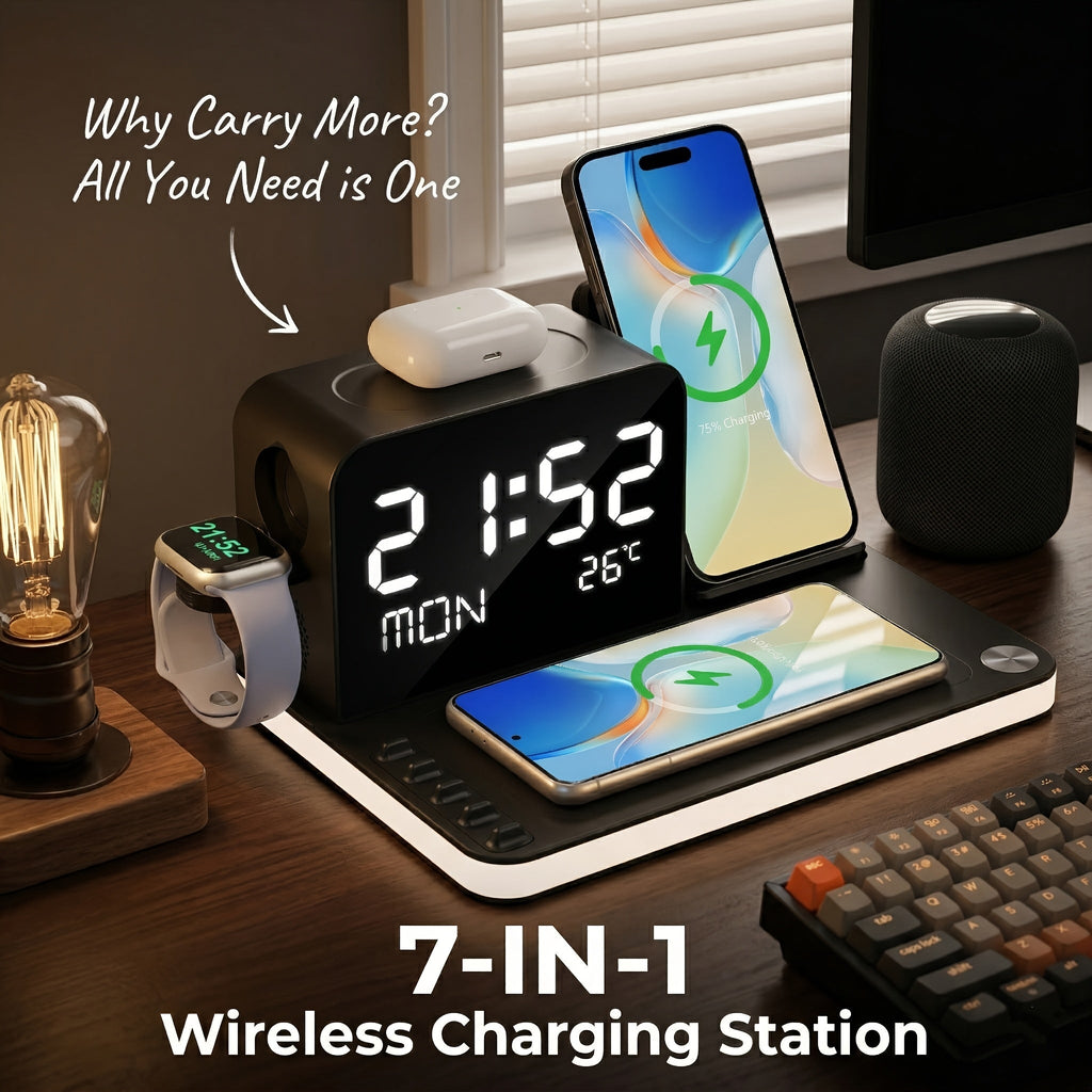 Trendbay 7-in-1 Wireless Charging Station with Night Light