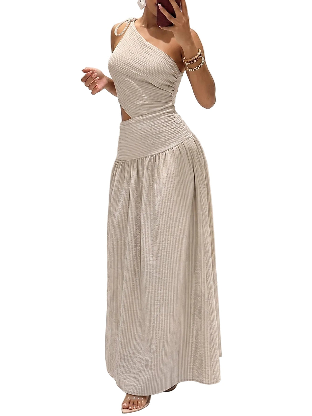 Trendbay Women's One-Shoulder Maxi Dress