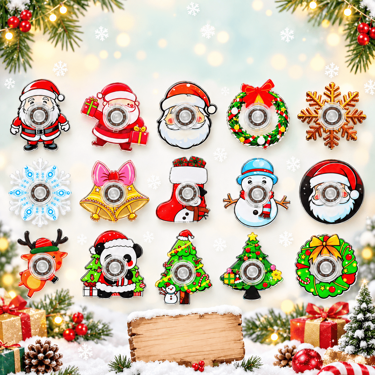Trendbay Christmas Finger Spinner Fidget Toys Set for Kids Part