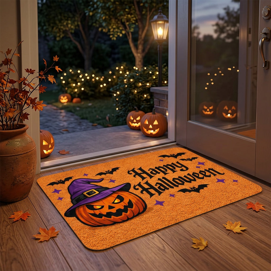 Trendbay Halloween Pumpkin Entrance Door Mat – 2D Flat Printed