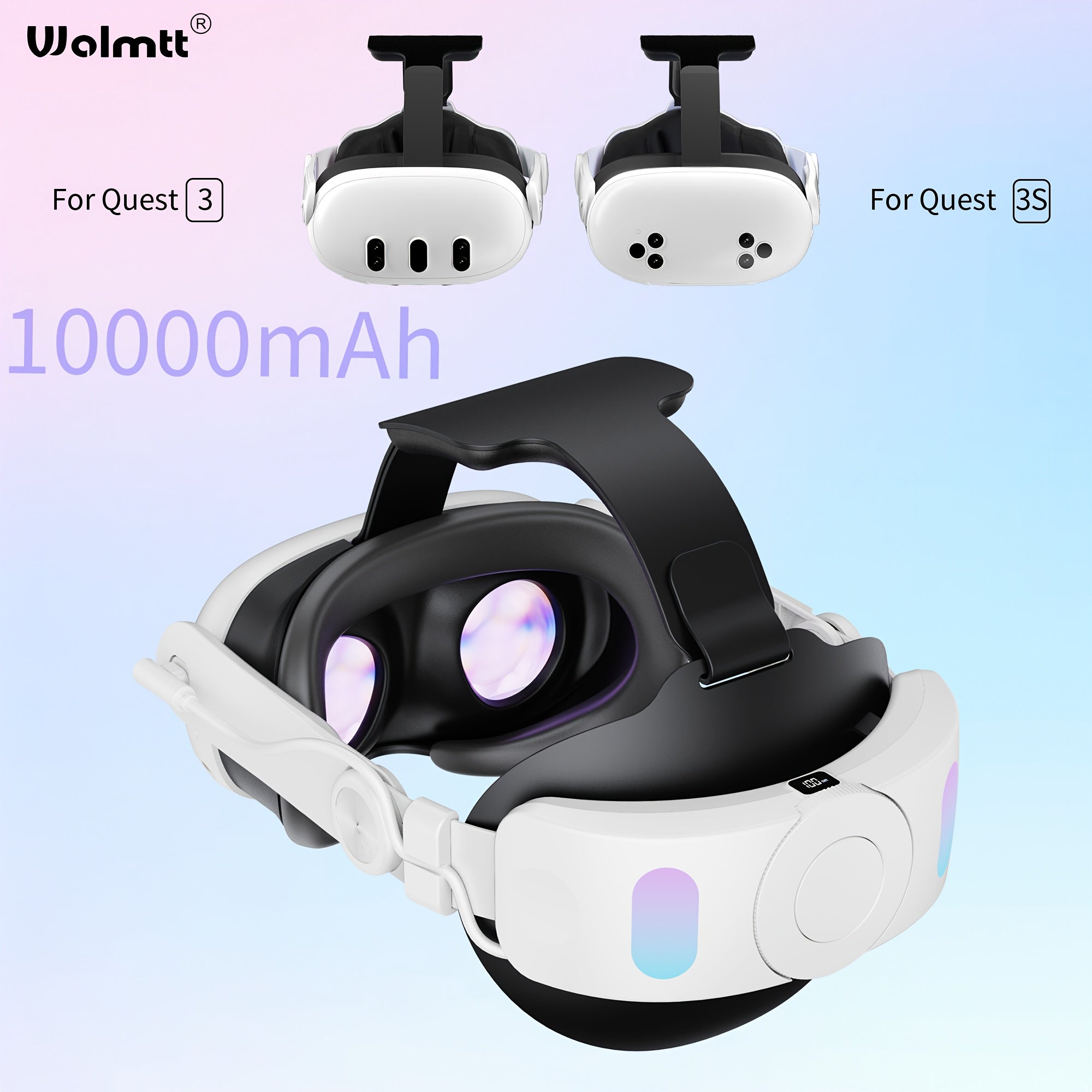 Trendbay VR Head Strap with Battery 10000mAh RGB Fast Charging
