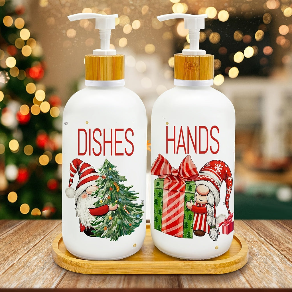 Trendbay Christmas Gnome Soap Dispenser Set with 1 Tray