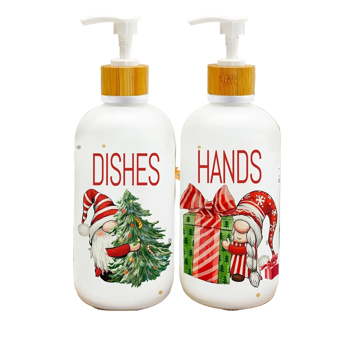 Trendbay Christmas Gnome Soap Dispenser Set with 1 Tray