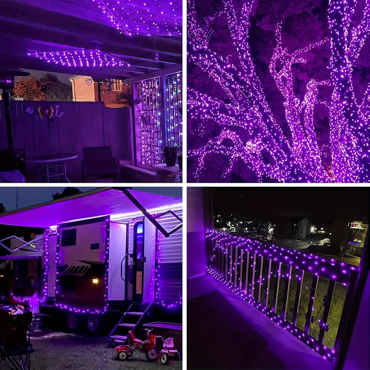 Trendbay 31.97M 300LED Purple Solar String Lights 8 Mode