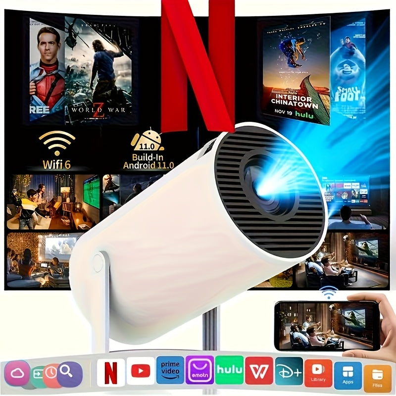 Trendbay HY300 Pro Mini Smart Projector – WiFi 6, Android 11, 4K Support Portable Projector