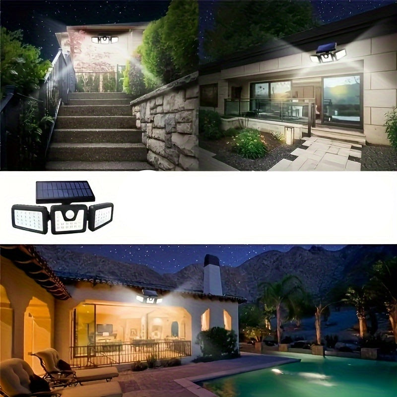 Trendbay 1pc 74-LED Solar Motion Sensor Wall Light 3-Level