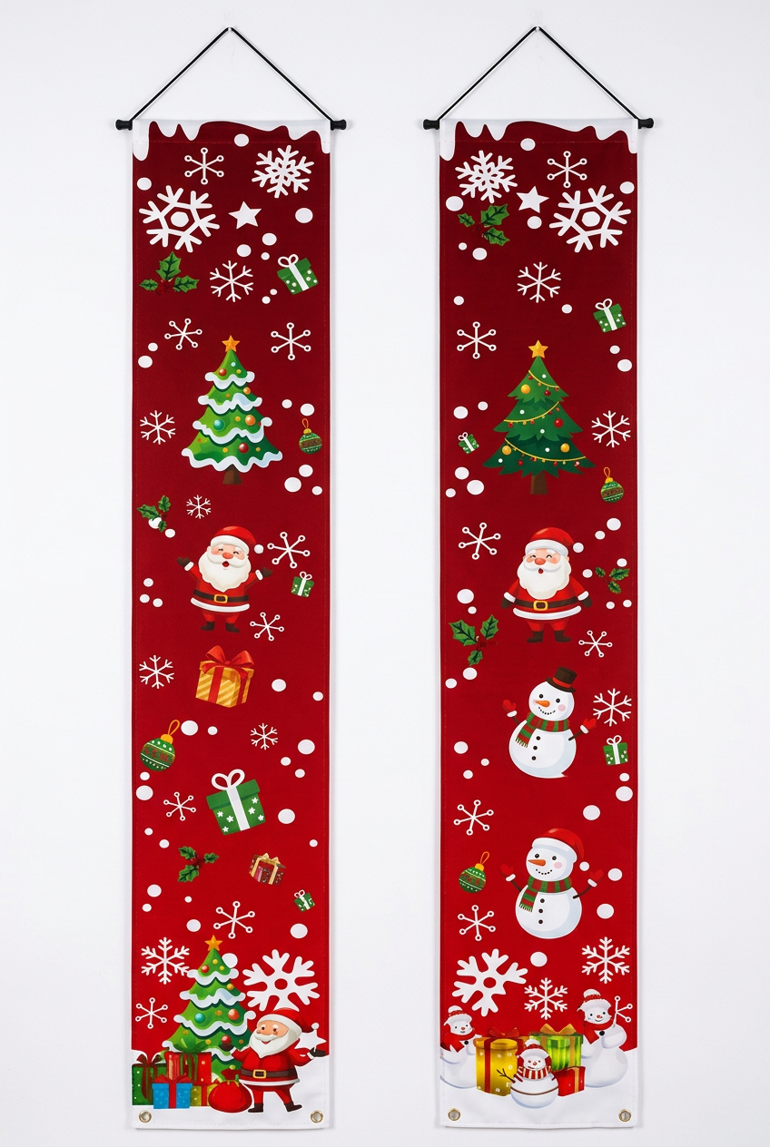 Trendbay \2D Christmas Door Banner Festive Front Porch Sign