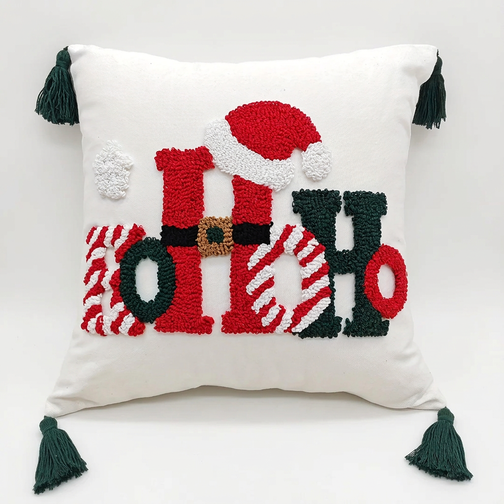 Trendbay Christmas HOHOHO Embroidered Cushion Cover