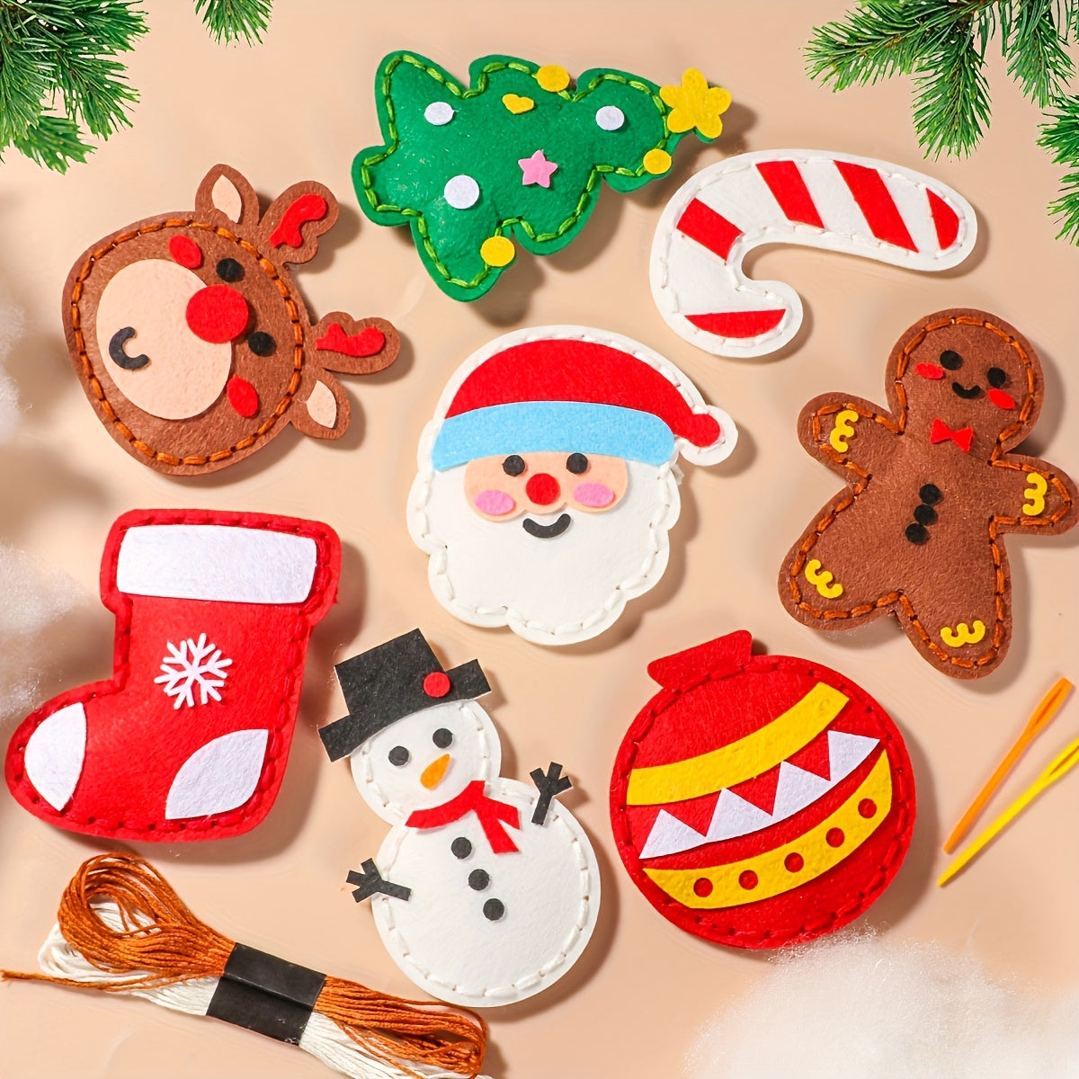 Trendbay DIY Christmas Sewing Kit for Kids Beginner Hand Sewing