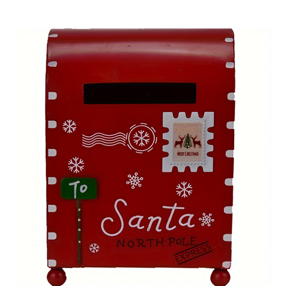 Trendbay Red Metal Christmas Mailbox Decor Small Americana-Style