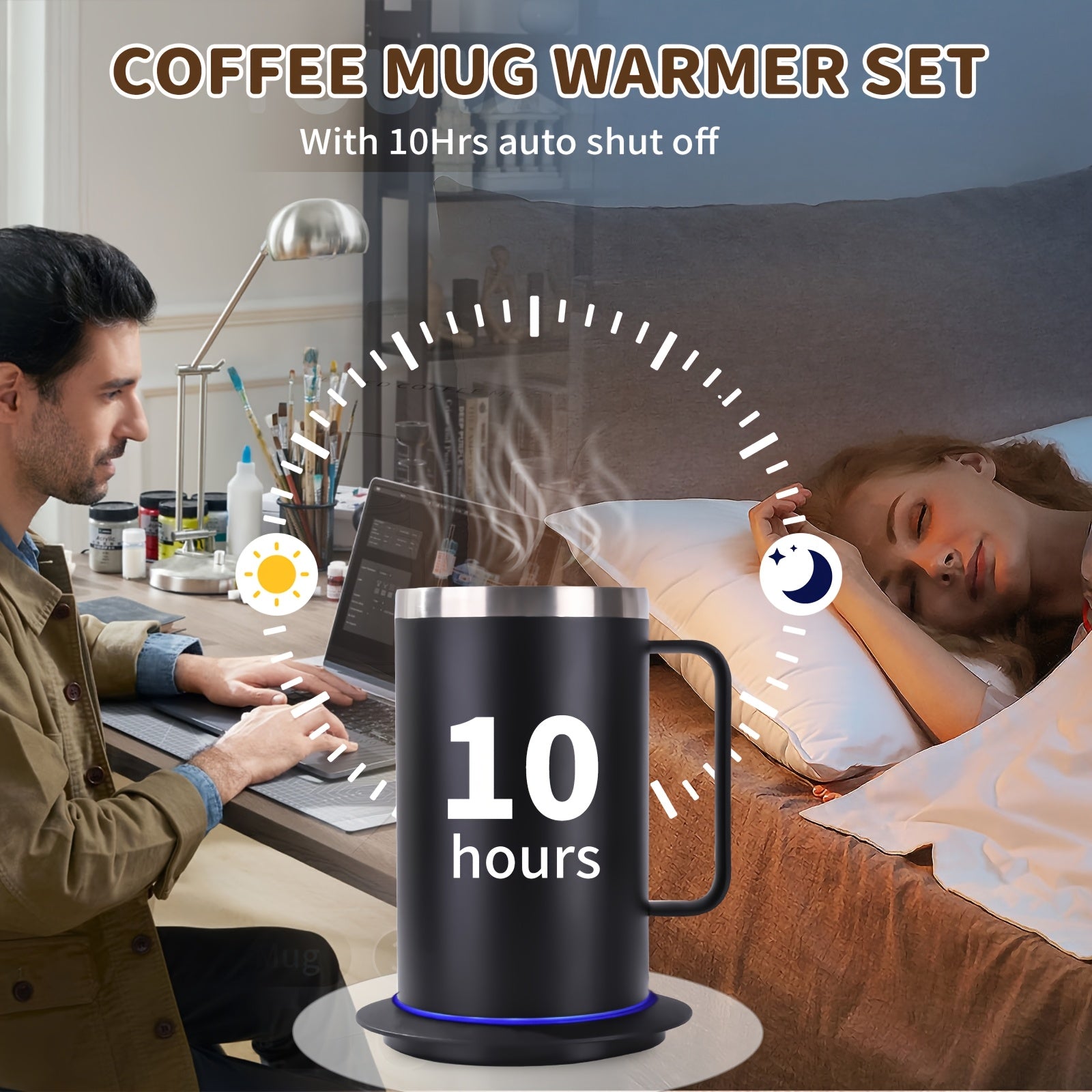 Trendbay Smart Heated Coffee Mug & Warmer Set