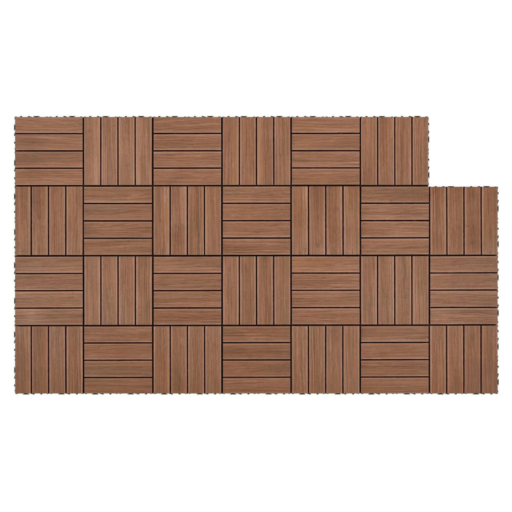 Trendbay 27pcs Pine Wood Interlocking Deck Tiles DIY Flooring