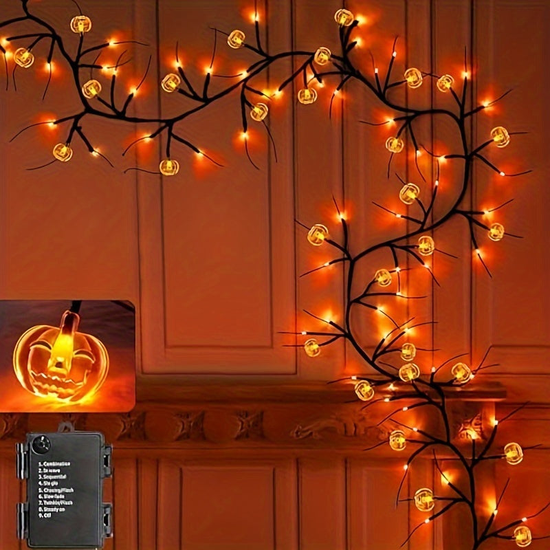Trendbay 6FT 54-LED Pumpkin Vine String Lights – Orange Acrylic
