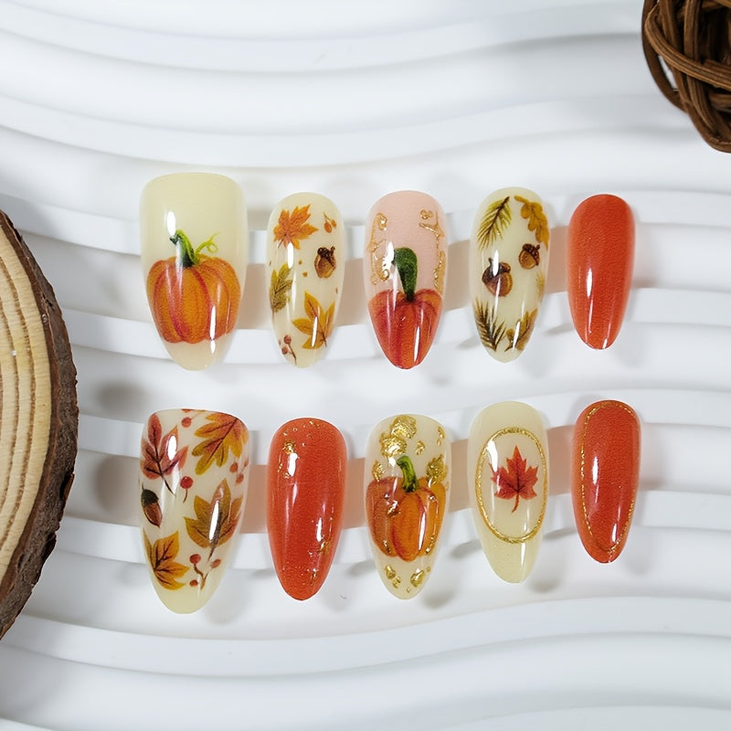 Trendbay 30-Piece 3D Almond-Shaped Press-On Nails for Halloween