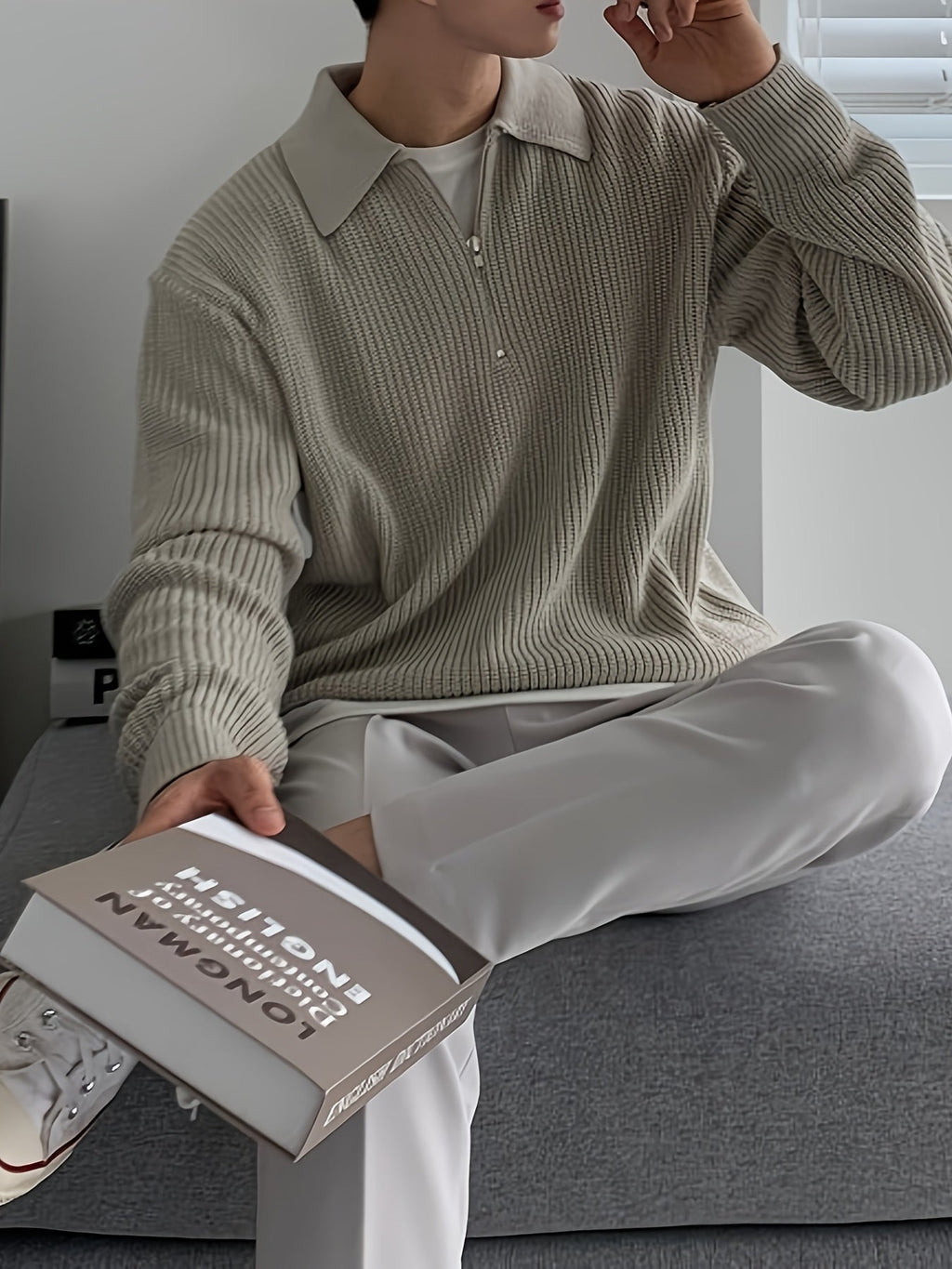Trendbay Men's Half-Zip Knit Sweater