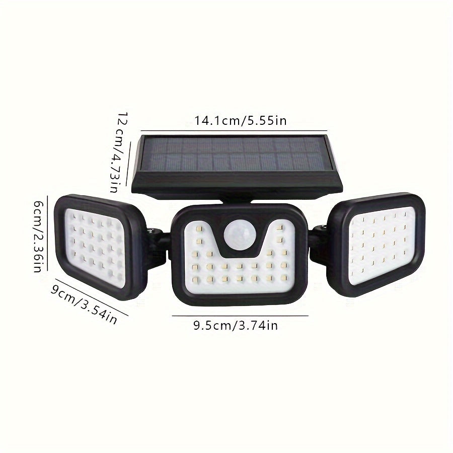 Trendbay 1pc 74-LED Solar Motion Sensor Wall Light 3-Level