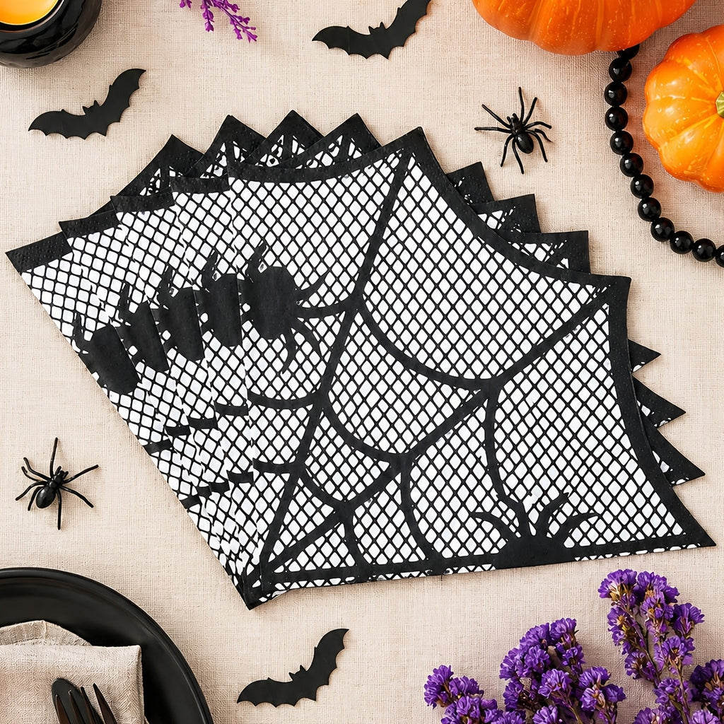 Trendbay 20-Piece Spider Web Halloween Paper Napkins