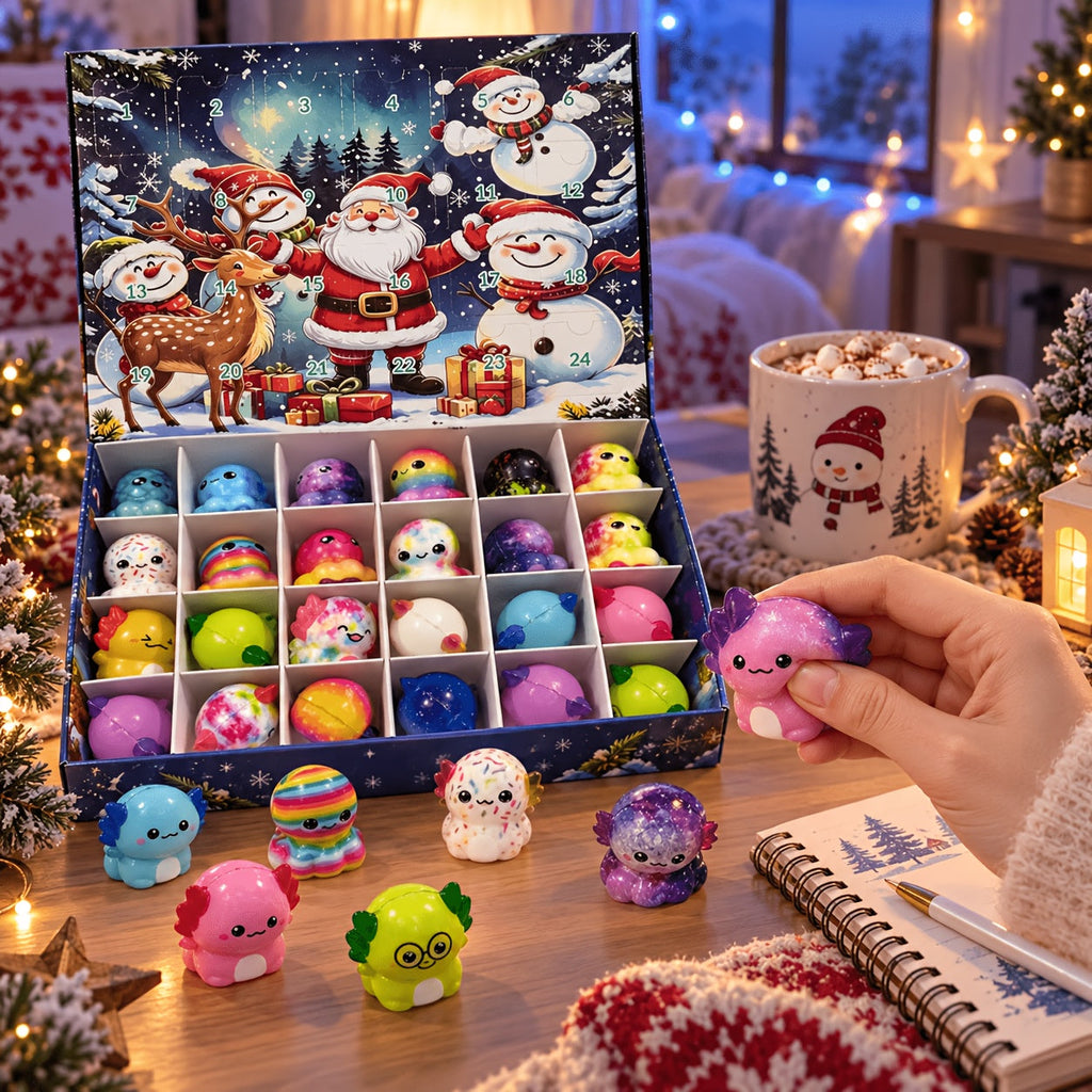 Trendbay 24-Piece Christmas Salamander & Octopus Slow-Rising Toy Set