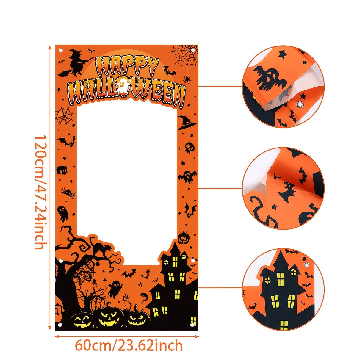 Trendbay 1Pcs Orange Halloween Photo Booth Frame