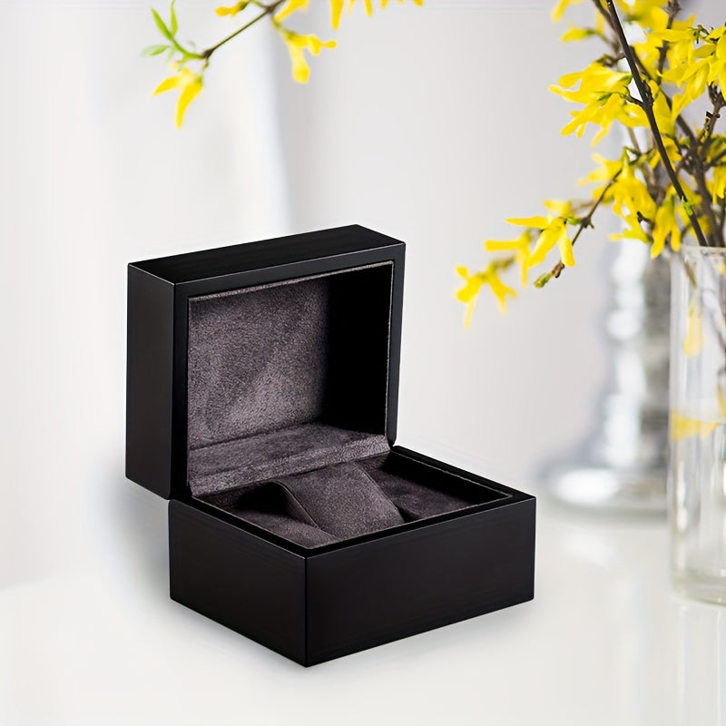 Trendbay Wooden Single Watch Storage Box – Flip-Top Display Case with Soft Fabric Interior