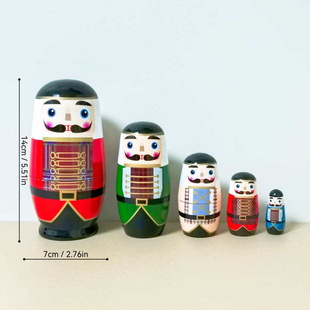 Trendbay Wooden Russian Nesting Dolls Set Stackable Figurine Decor
