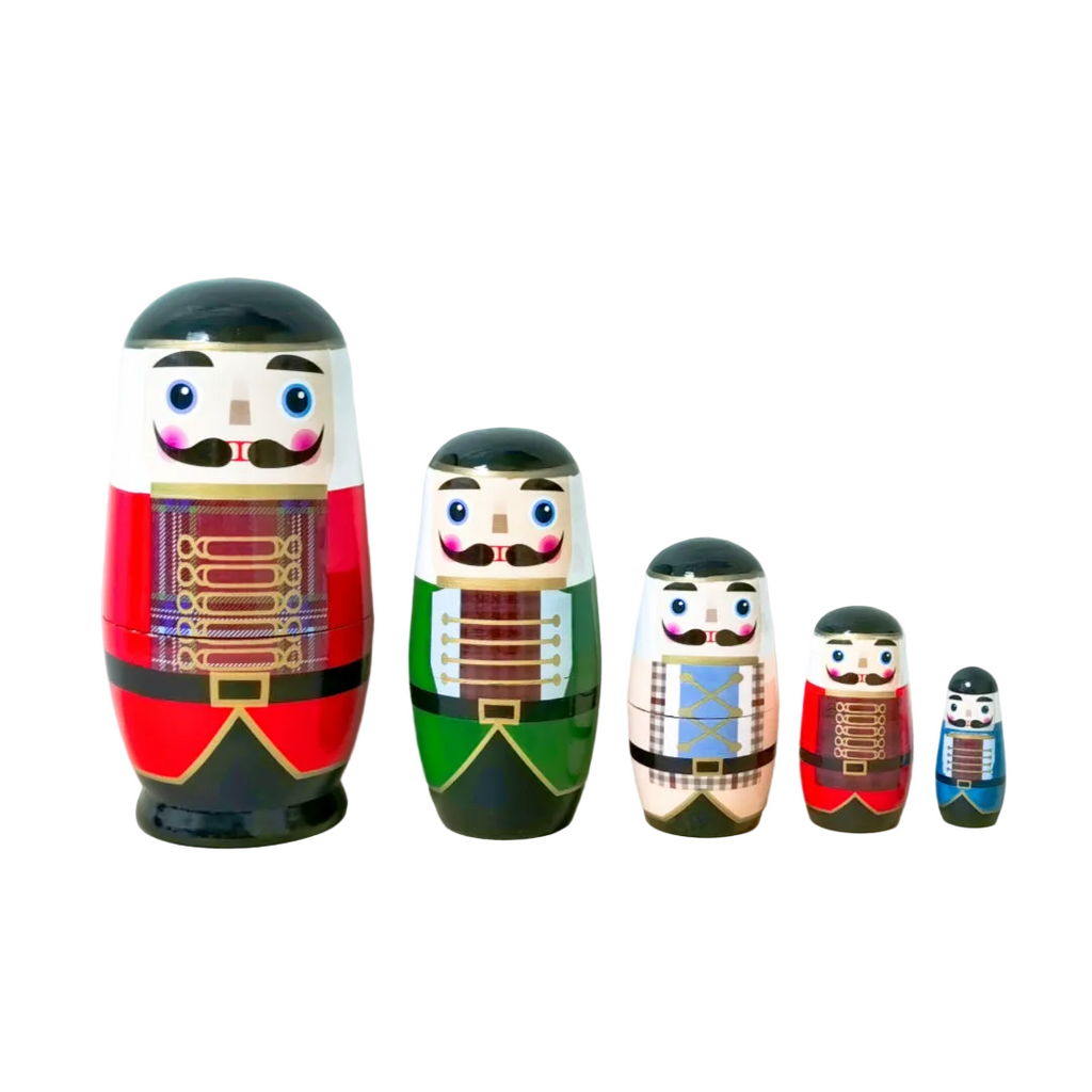 Trendbay Wooden Russian Nesting Dolls Set Stackable Figurine Decor
