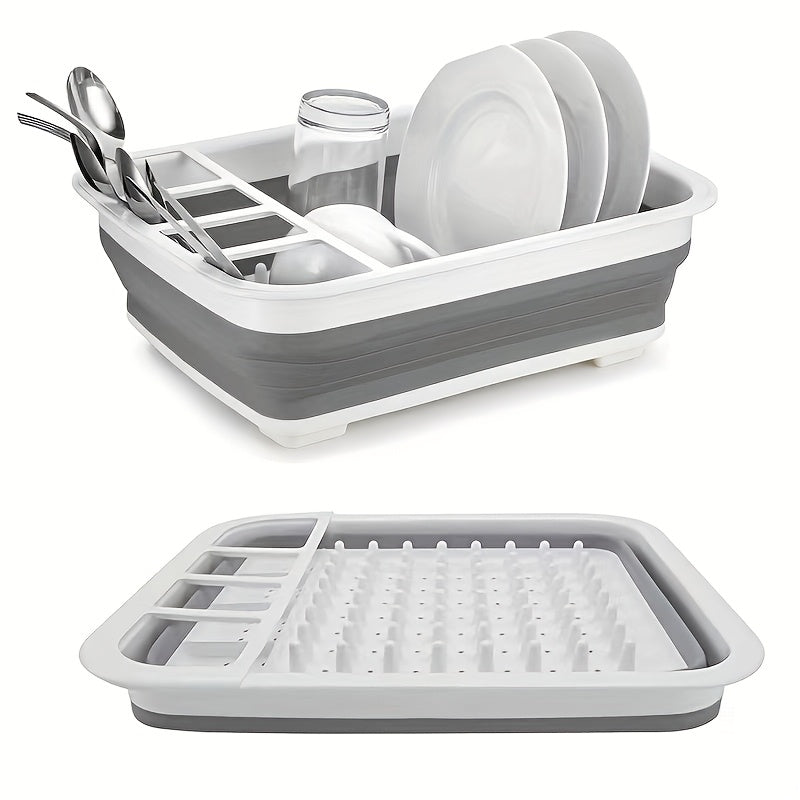 Trendbay Compact Foldable Dish Drying Rack with Drain Tray
