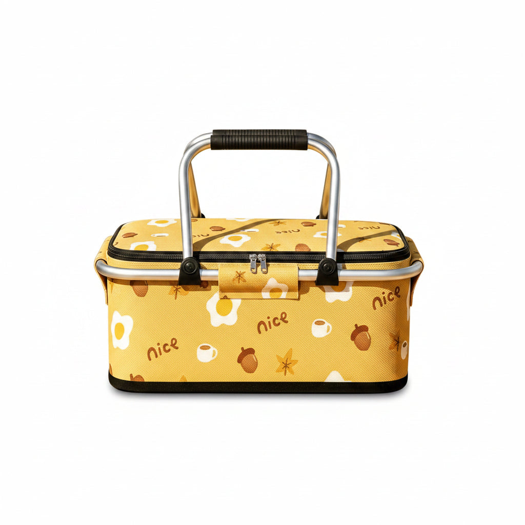 Trendbay Double-Layer Insulated Picnic Basket Bag