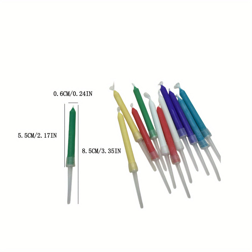 Trendbay 12pcs Colorful Flame Decorative Birthday Cake Candles