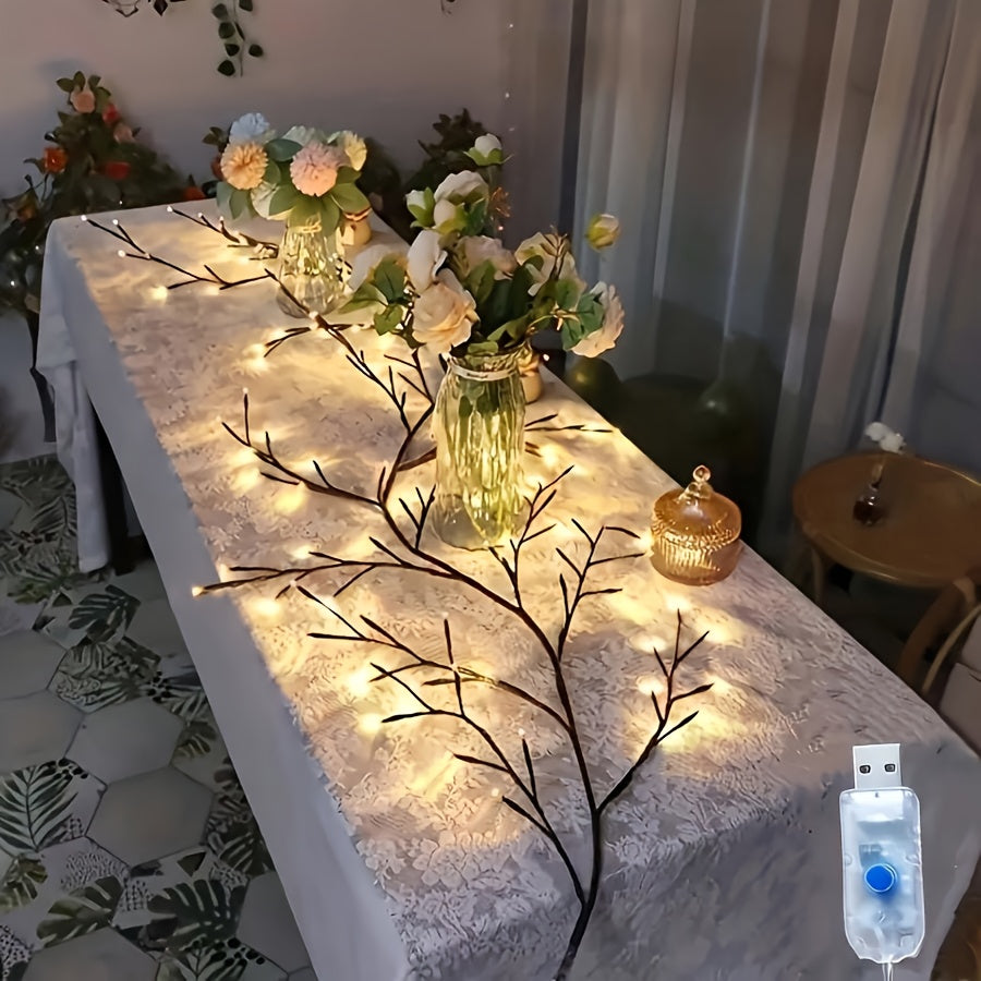 Trendbay 144-LED Bendable Willow Vine Lamp – Artificial Birch Tree