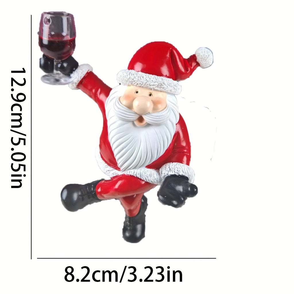 Trendbay Red and White Resin Elderly Figure Ornament Seated Character Raising a Glass