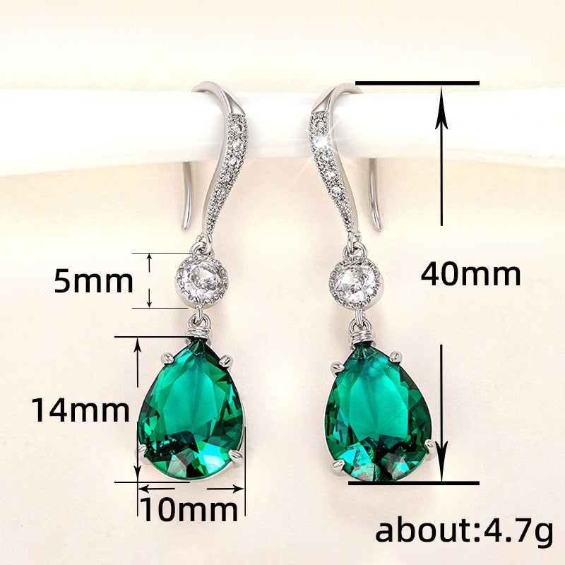 Trendbay Sterling Silver Blue Topaz Pear-Shaped Earrings – Elegant Women's Gemstone Stud Earrings