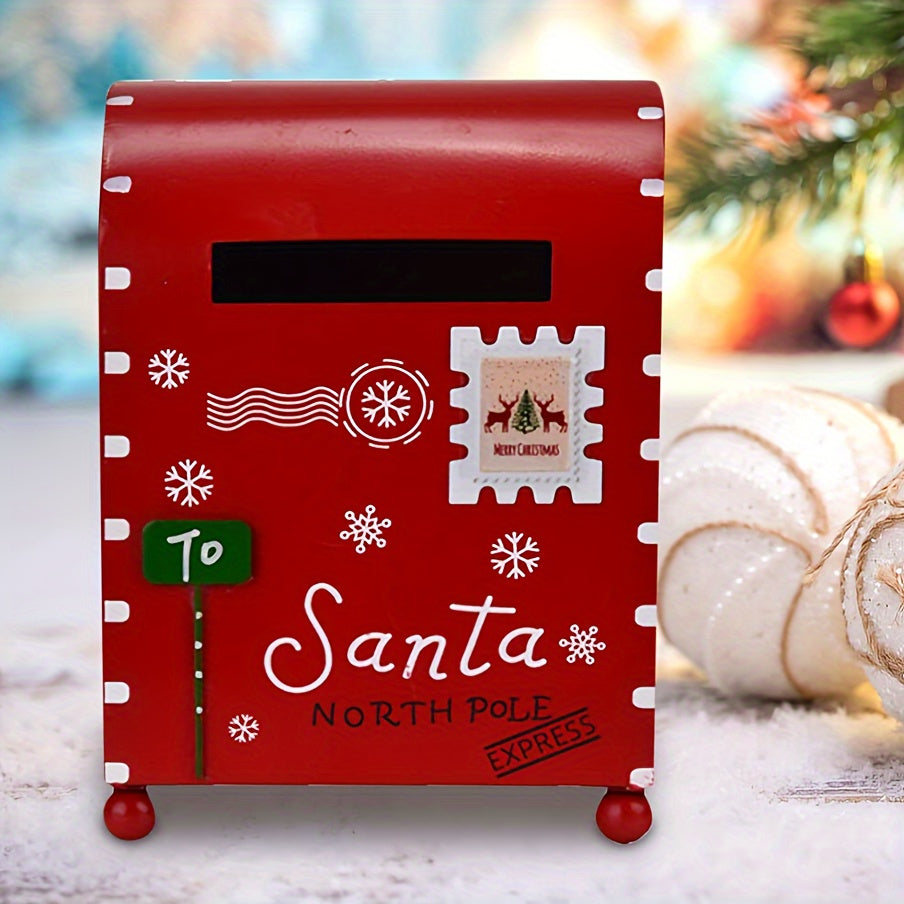 Trendbay Red Metal Christmas Mailbox Decor Small Americana-Style