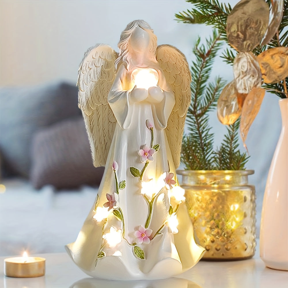 Trendbay LED Angel Figurine with Glowing Heart