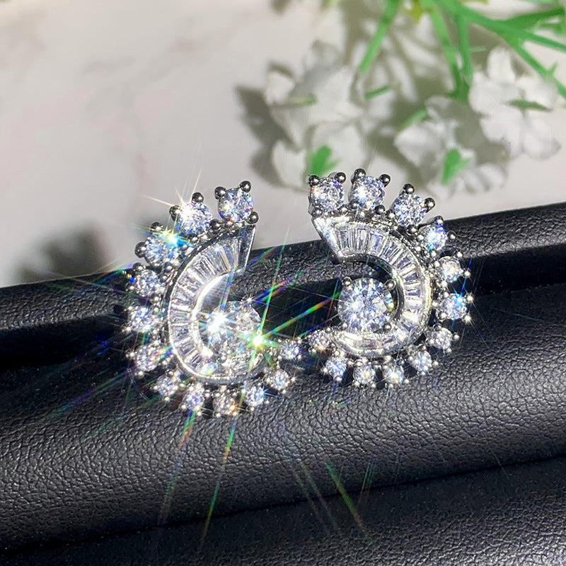 Trendbay Sterling Silver Moissanite Earrings – Elegant Luxury Stud Earrings for Daily Wear & Special Occasions