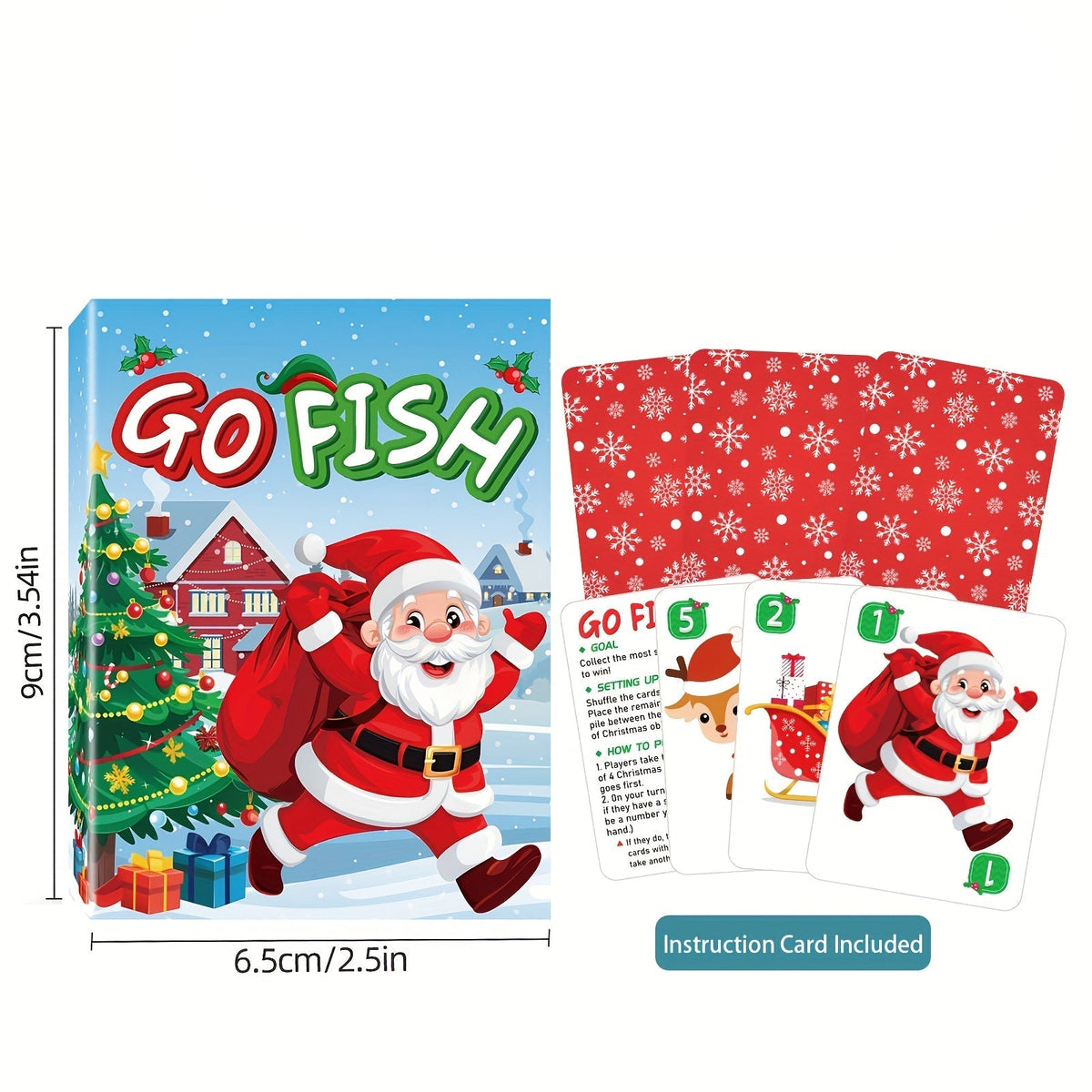 Trendbay Christmas Go Fish Card Game for Kids and Family