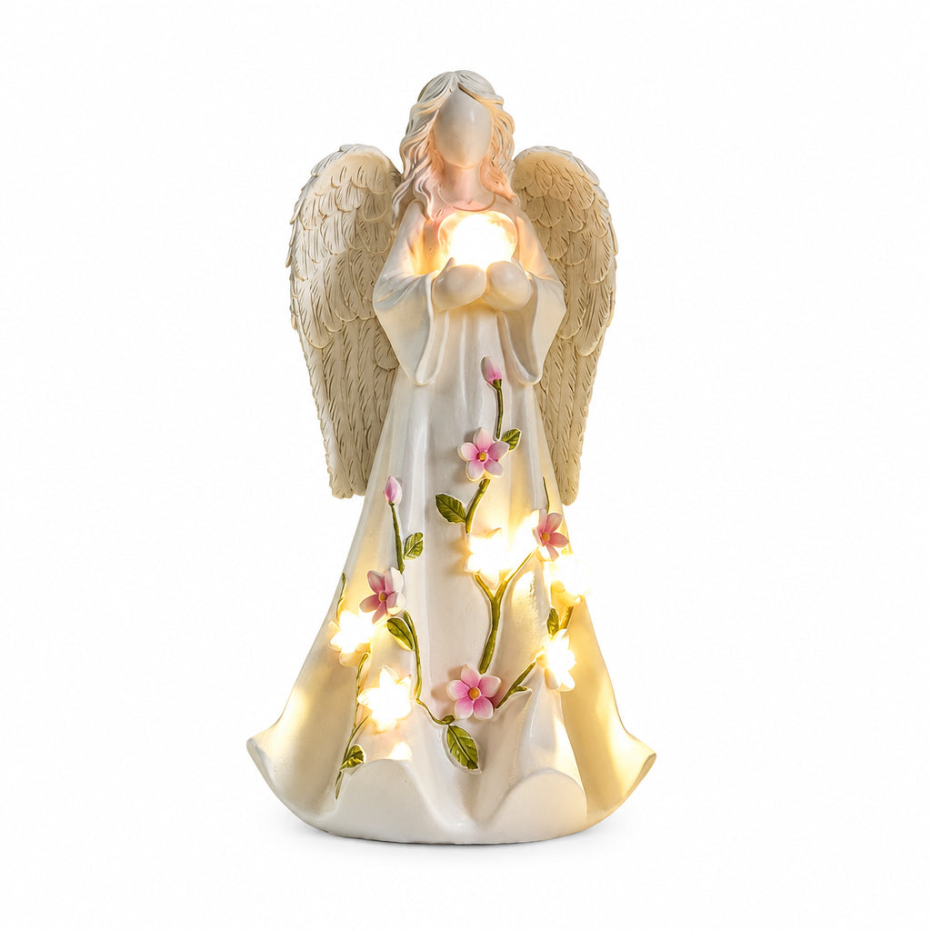 Trendbay LED Angel Figurine with Glowing Heart