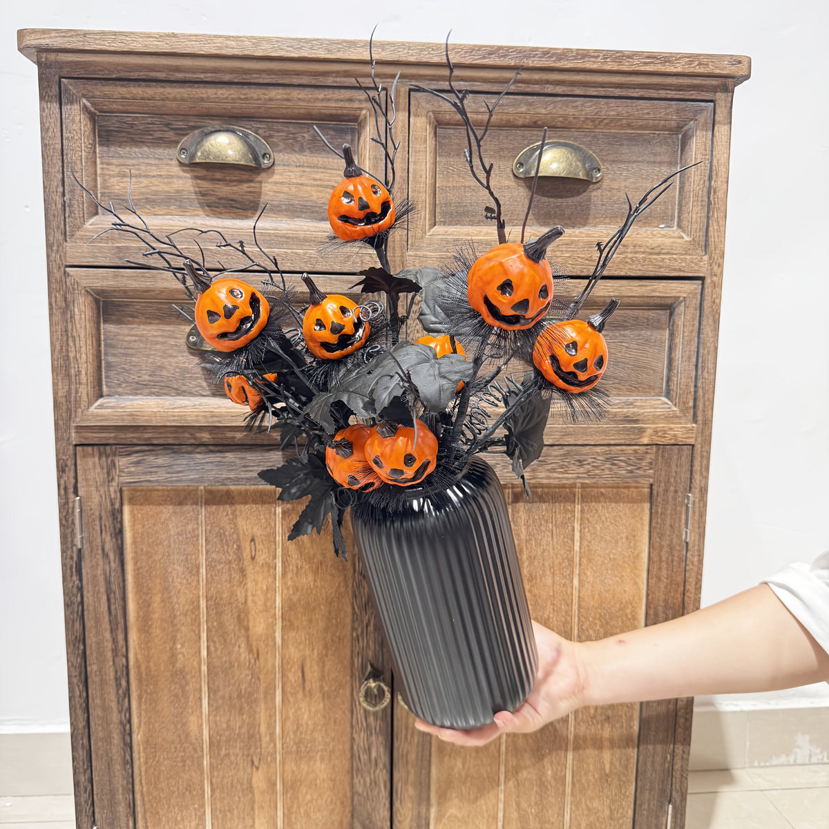 Trendbay 47CM Artificial Pumpkin Bouquet – 3-Pumpkin