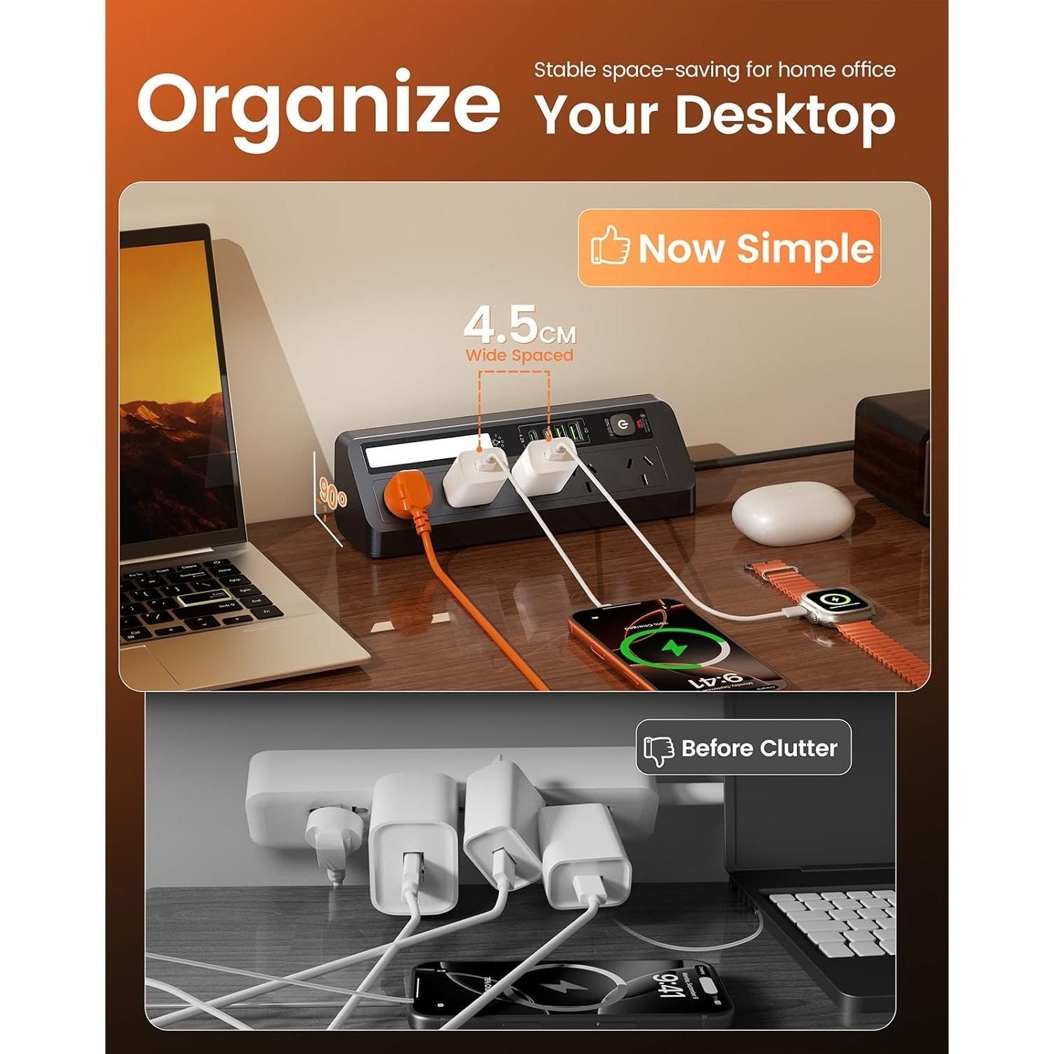 Trendbay 9-in-1 Power Strip USB-C Surge Protector