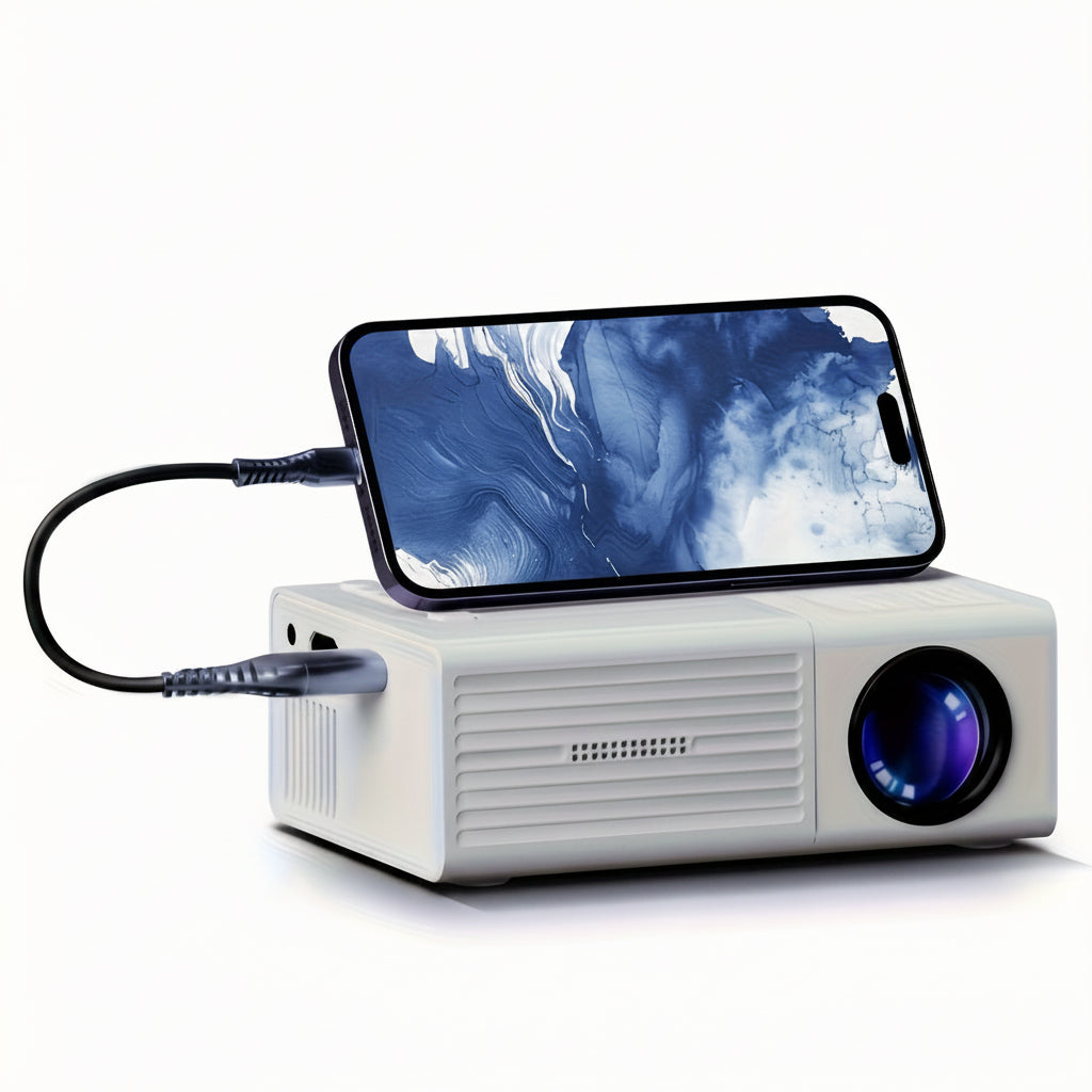 Trendbay Mini Portable Projector Full HD 1080P – Smart Home Theater with Built-in Speaker
