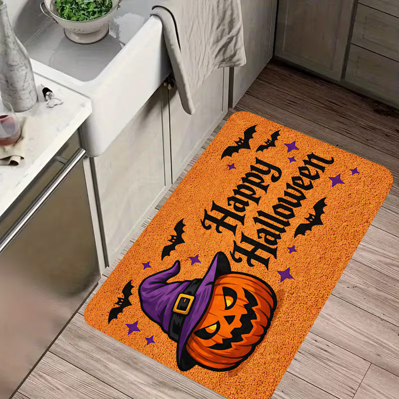 Trendbay Halloween Pumpkin Entrance Door Mat – 2D Flat Printed