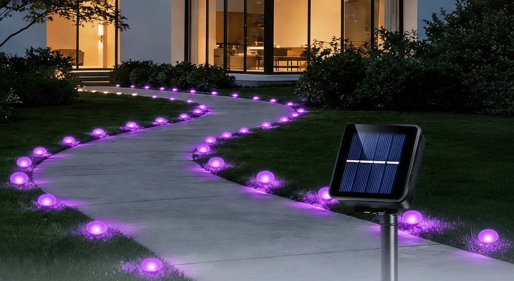 Trendbay Purple 30-LED Solar Garden Stake Lights – IP66 & 8 Modes