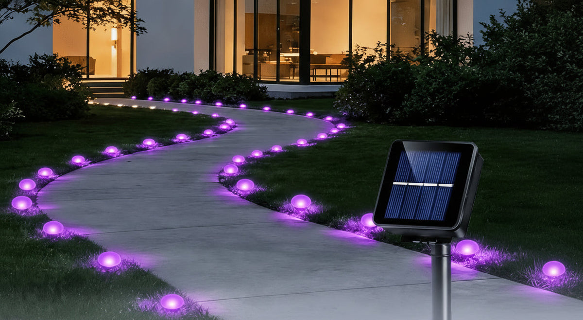 Trendbay Purple 30-LED Solar Garden Stake Lights – IP66 & 8 Modes